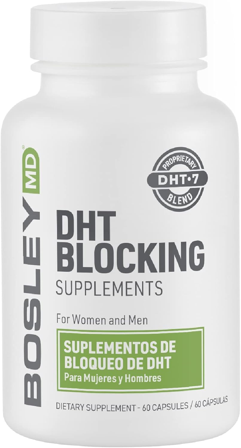 BosleyMD DHT-7 Blend – Natural DHT Blocking Supplements for Thicker, Fuller Hair – 60 Capsules