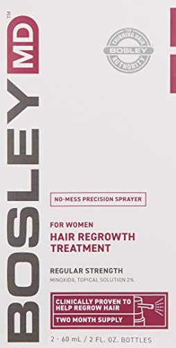 BosleyMD Minoxidil Woman Spray – 2% Hair Regrowth Treatment for Women | No-Mess Sprayer, 2-Month Supply