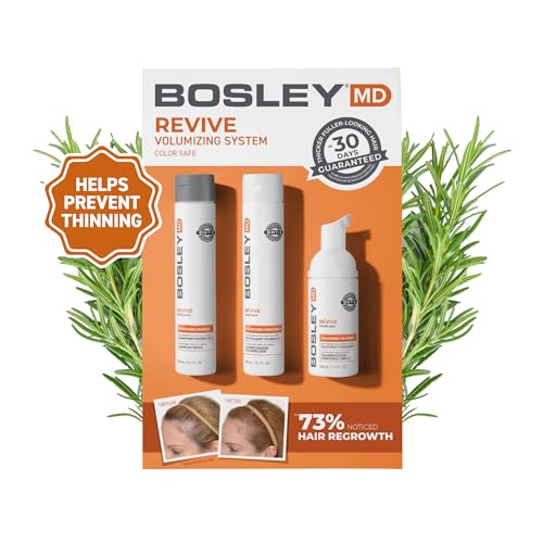 BosleyMD BosRevive 30-Day Color-Safe Hair Care Kit for Thinning Hair – Shampoo, Conditioner & Thickening Treatment