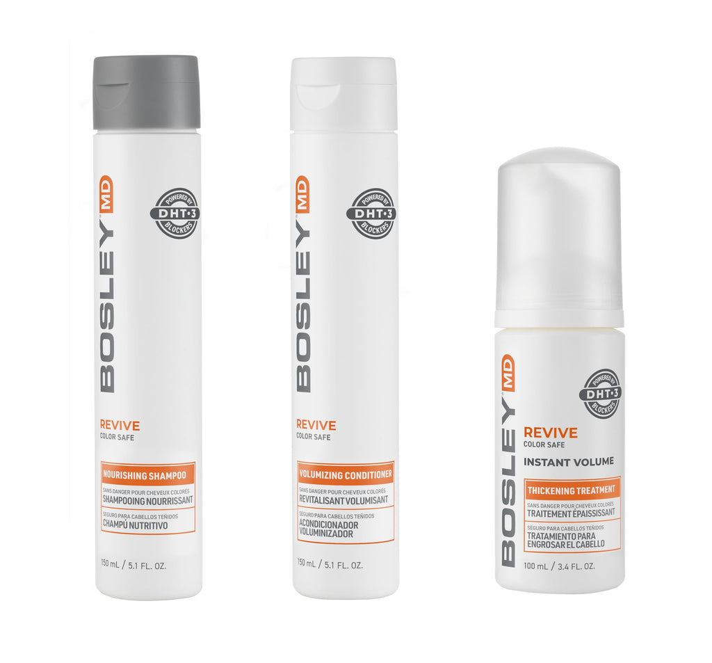 BosleyMD BosRevive 30-Day Color-Safe Hair Care Kit for Thinning Hair – Shampoo, Conditioner & Thickening Treatment