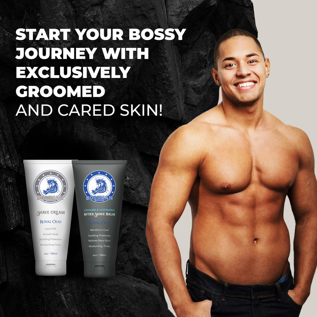 Bossman Silk Lotion: Shaving Cream & Cooling After Shave, Royal Oud