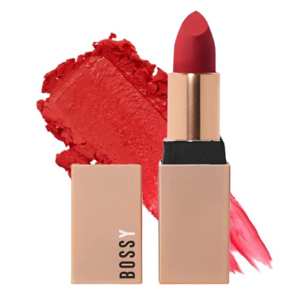 Bossy Cosmetics Ambitious Red Vegan Matte Lipstick – Long-Lasting Hydration