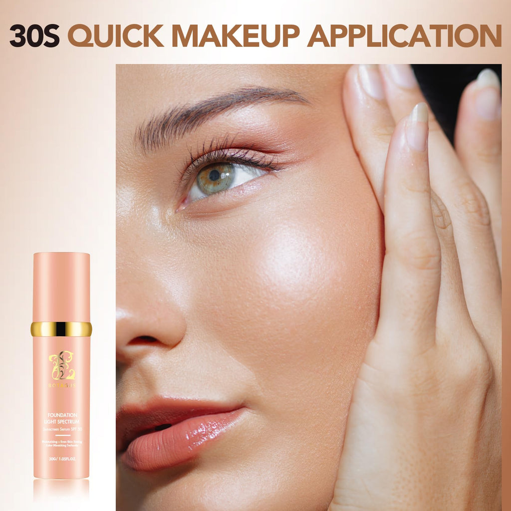 Botagus Foundation 4 in 1 Light Spectrum SPF50+ – 2 Pack Waterproof Longwear Foundation & Concealer