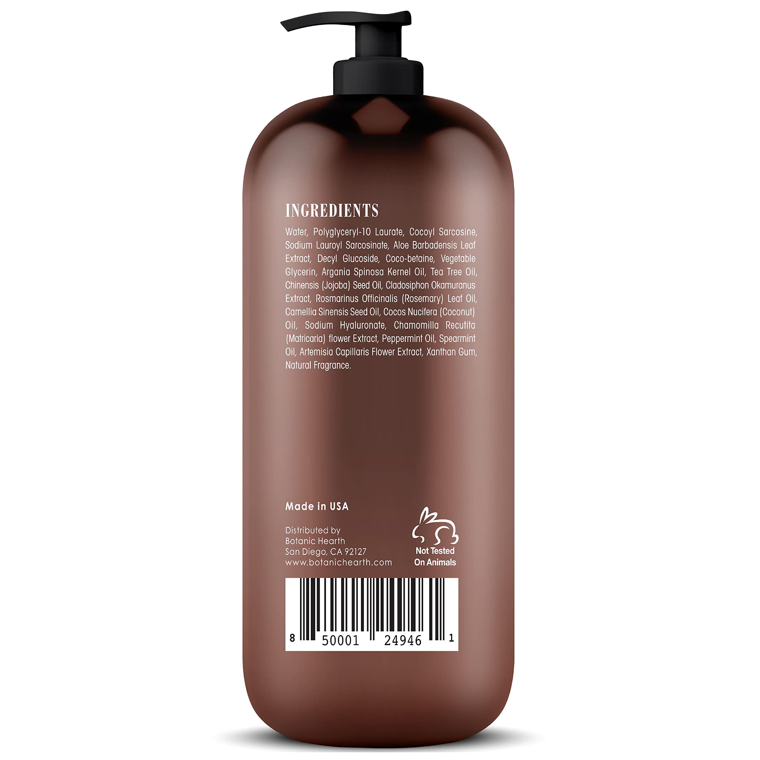 Botanic Hearth Tea Tree Liquid Hand Soap | Sulfate-Free Formula | Aloe Vera & Tea Tree Oil | 16 Fl Oz