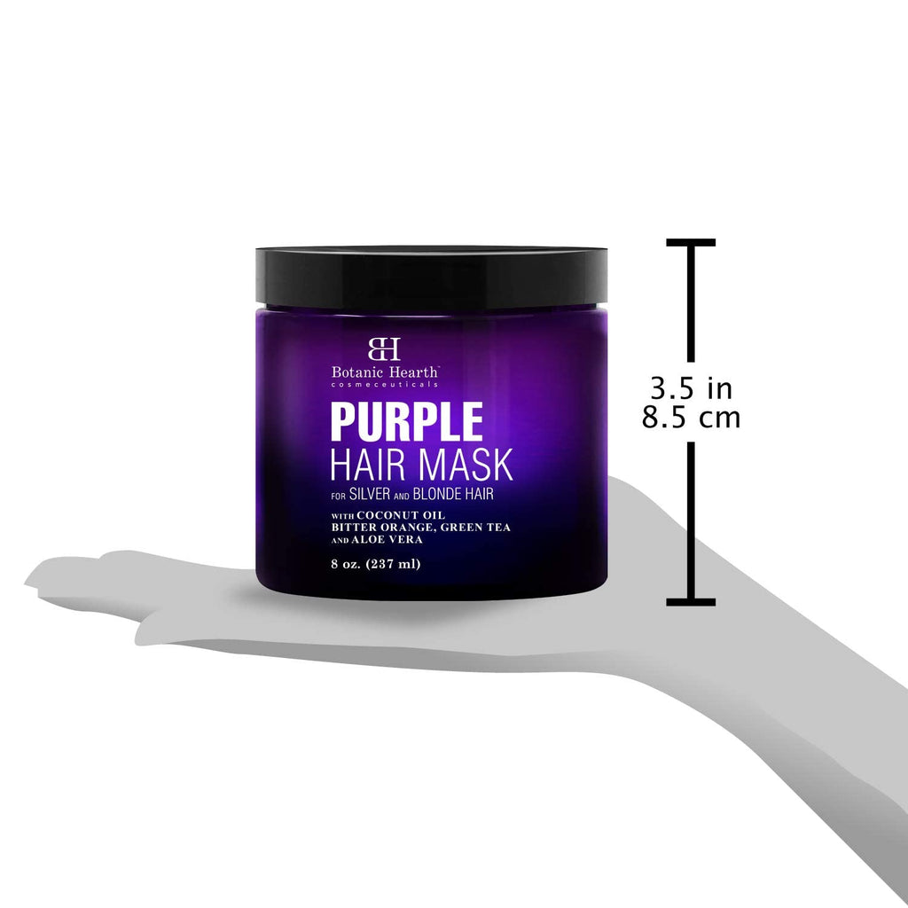 Botanic Hearth Purple Hair Mask | Brass-Neutralizing Care for Blonde, Silver & Gray Hair | 8 Oz