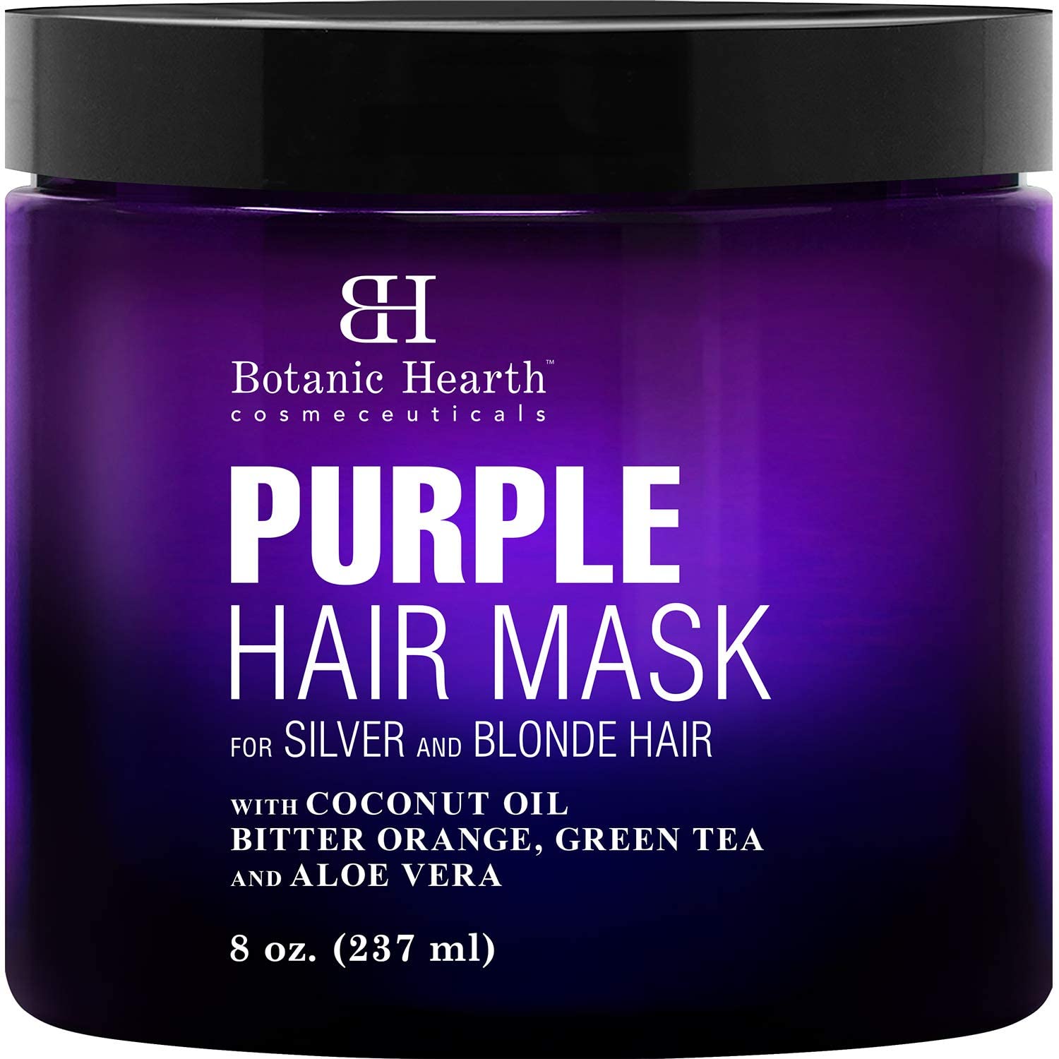 Botanic Hearth Purple Hair Mask | Brass-Neutralizing Care for Blonde, Silver & Gray Hair | 8 Oz