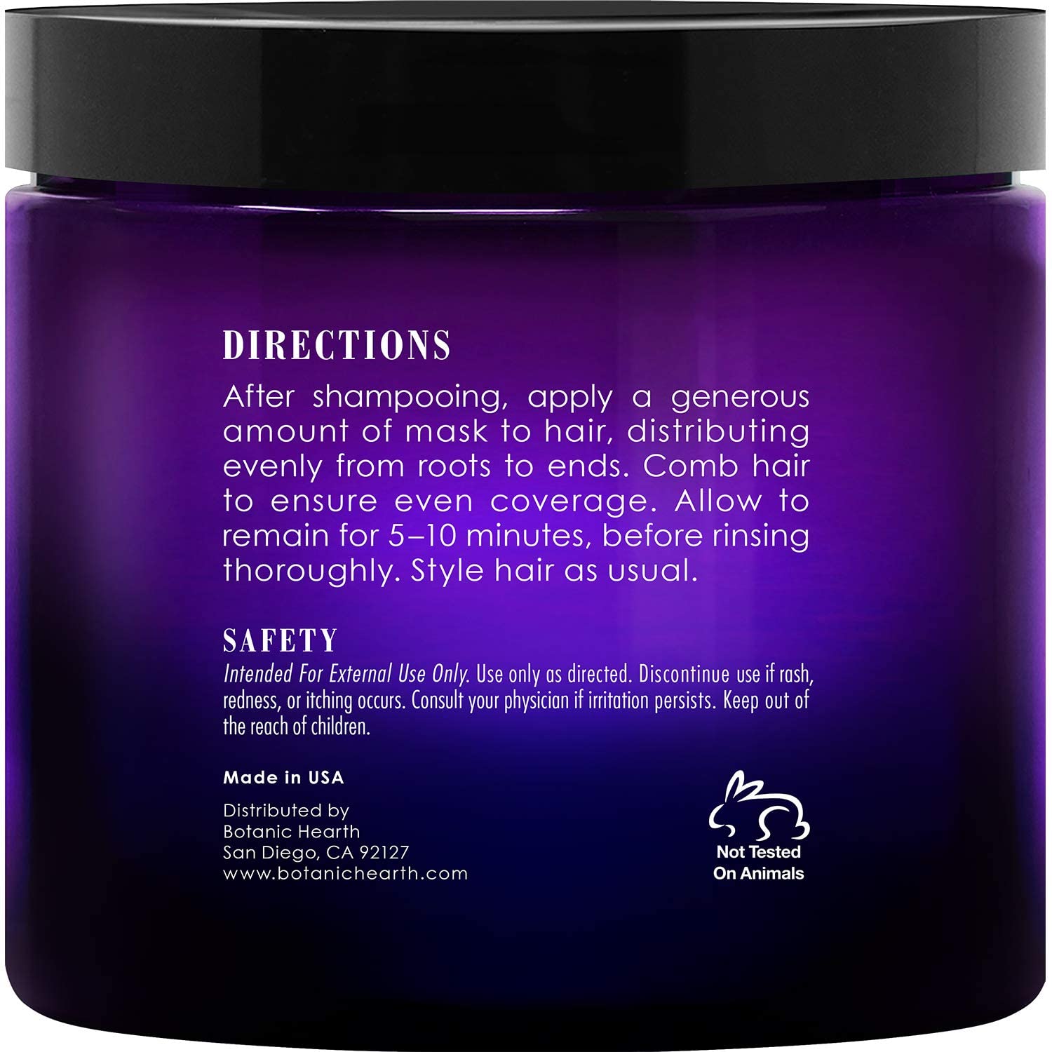 Botanic Hearth Purple Hair Mask | Brass-Neutralizing Care for Blonde, Silver & Gray Hair | 8 Oz