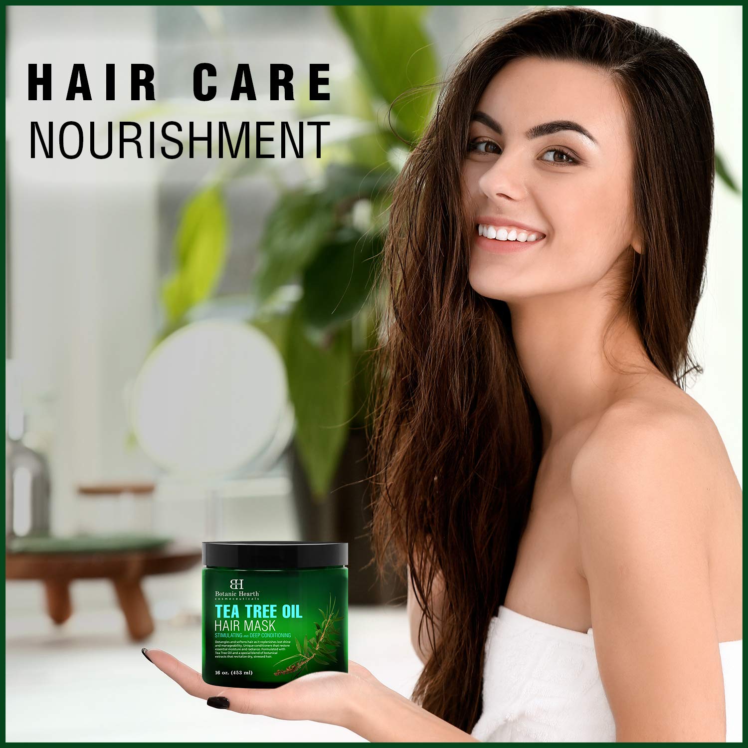 Botanic Hearth Tea Tree Hair Mask & Deep Conditioner | Moisturizes, Strengthens & Scalp Care | 16 Oz