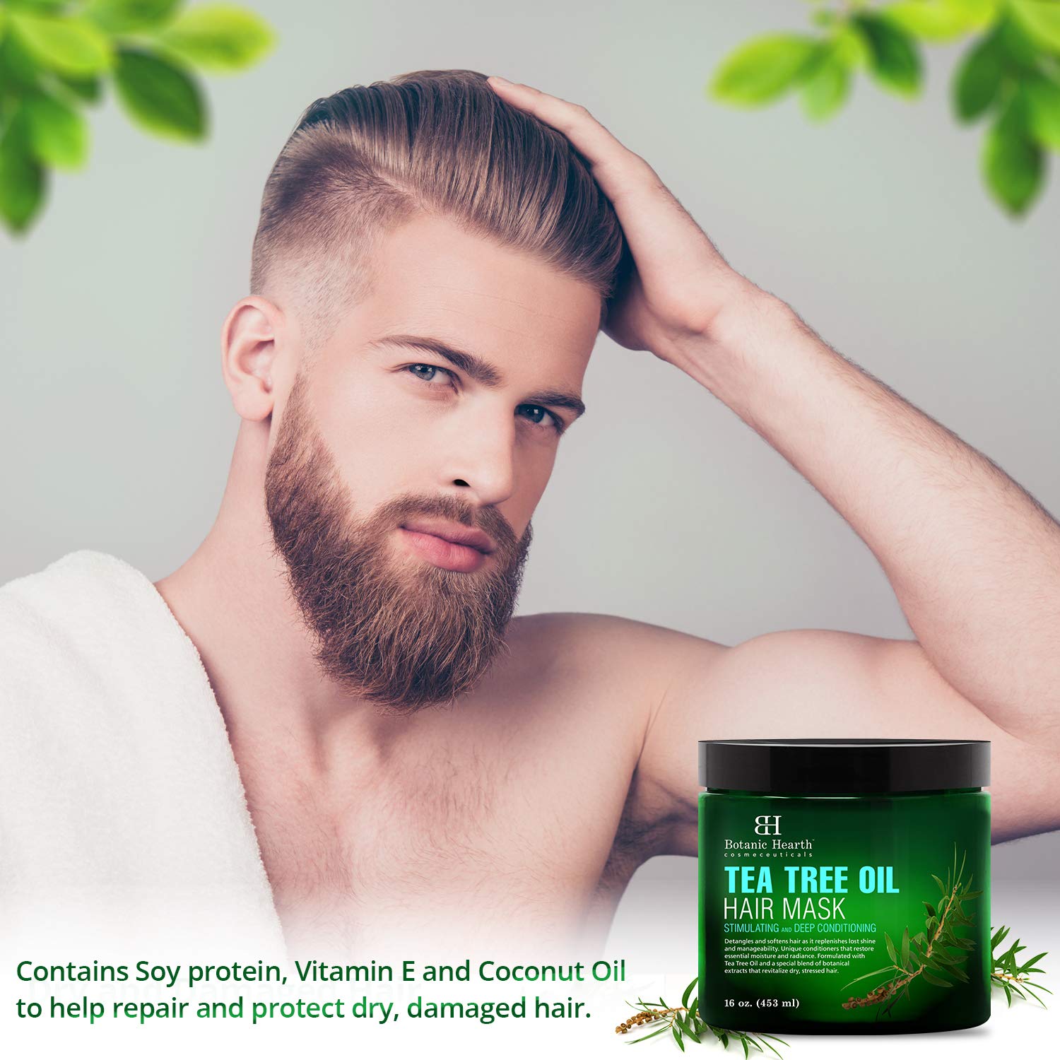 Botanic Hearth Tea Tree Hair Mask & Deep Conditioner | Moisturizes, Strengthens & Scalp Care | 16 Oz