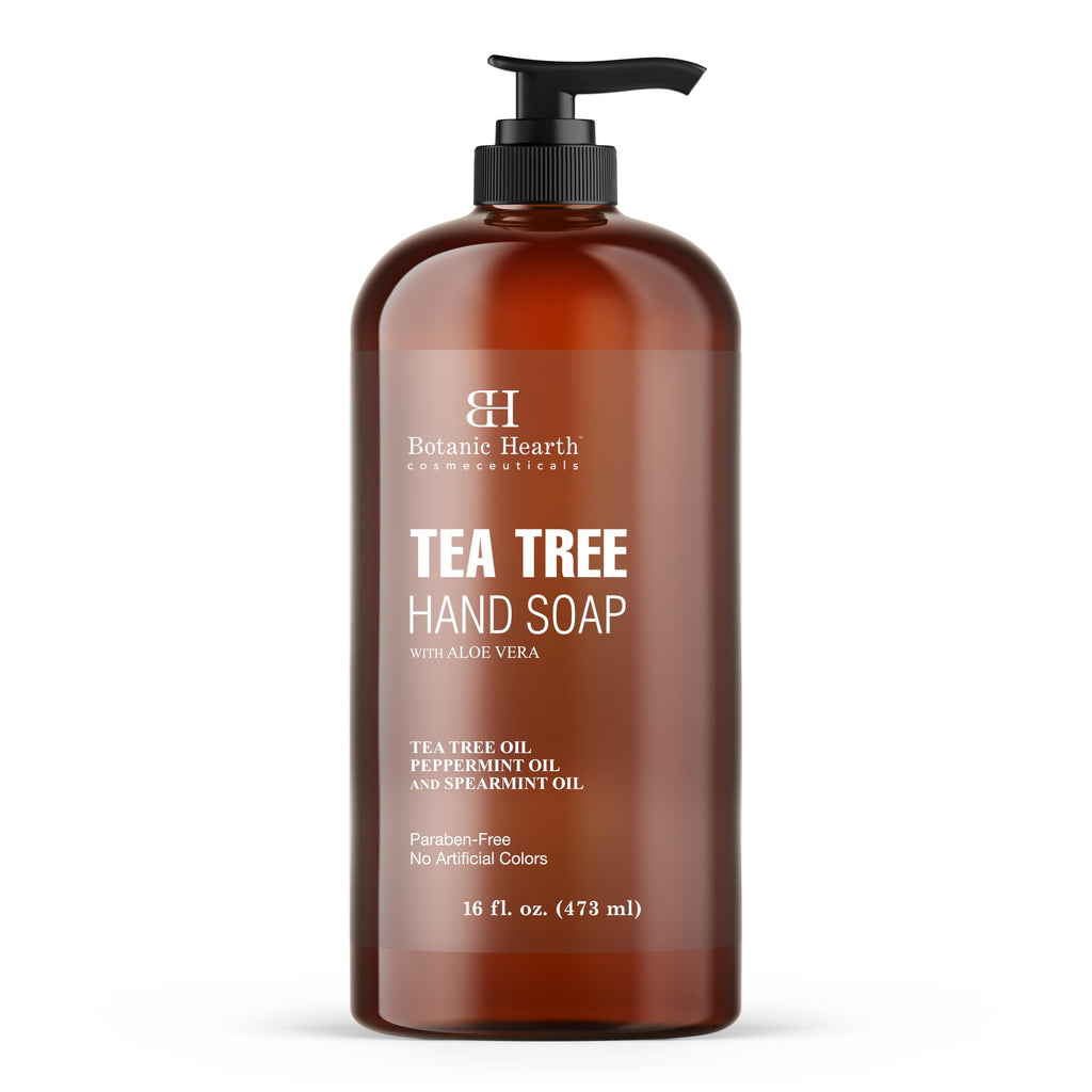 Botanic Hearth Tea Tree Liquid Hand Soap | Sulfate-Free Formula | Aloe Vera & Tea Tree Oil | 16 Fl Oz