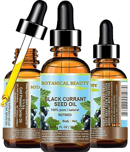 Botanical Beauty Black Currant Seed Oil - 100% Pure, Cold-Pressed Carrier Oil (1 Fl Oz)