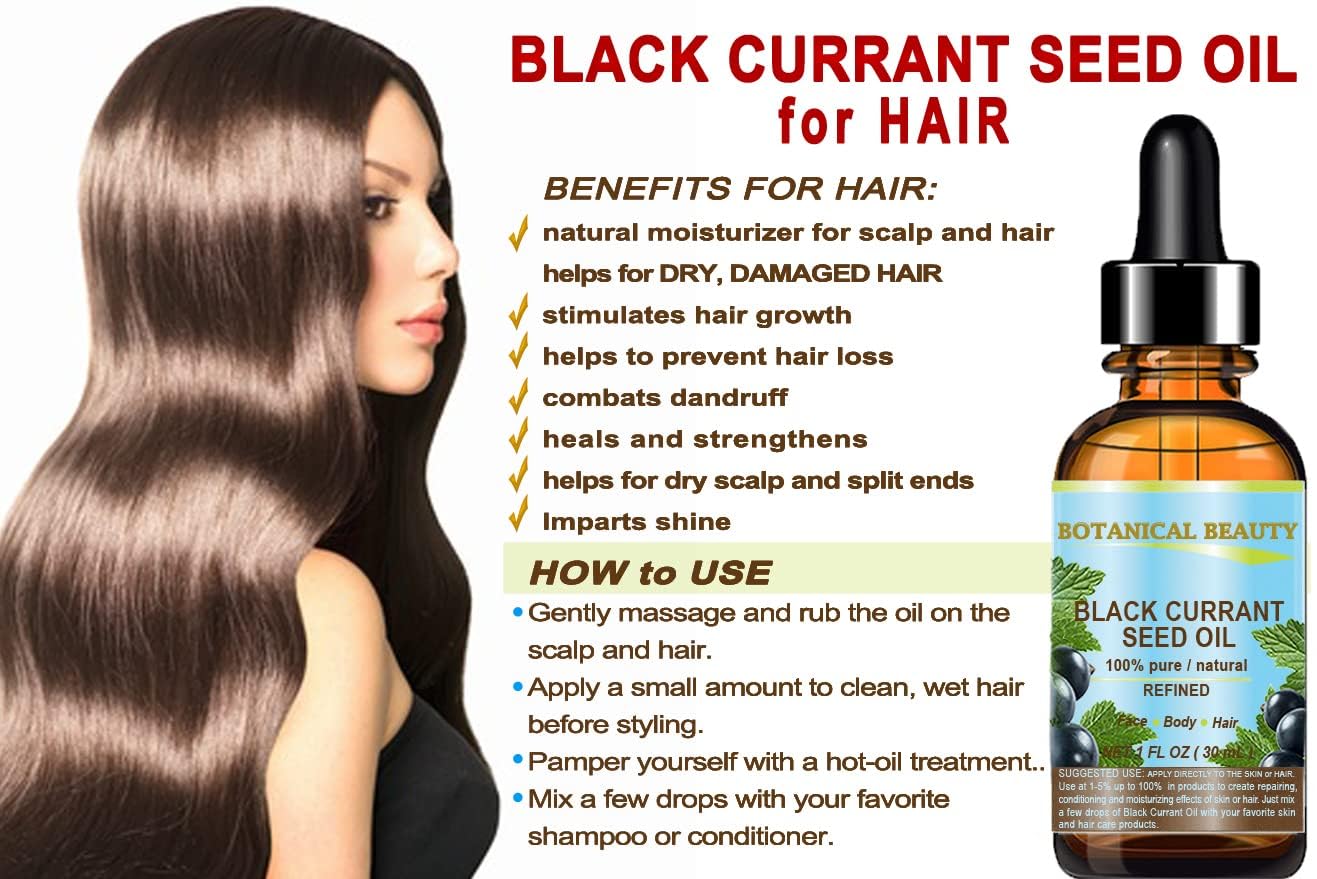 Botanical Beauty Black Currant Seed Oil - 100% Pure, Cold-Pressed Carrier Oil (1 Fl Oz)