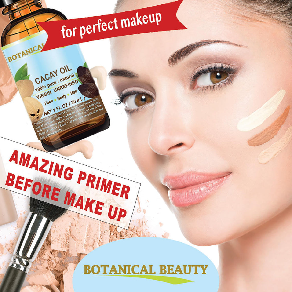 Botanical Beauty CACAY OIL 100% Pure Virgin Cold-Pressed Carrier Oil for Face, Skin, and Hair | Natural Retinol Vitamin A & E