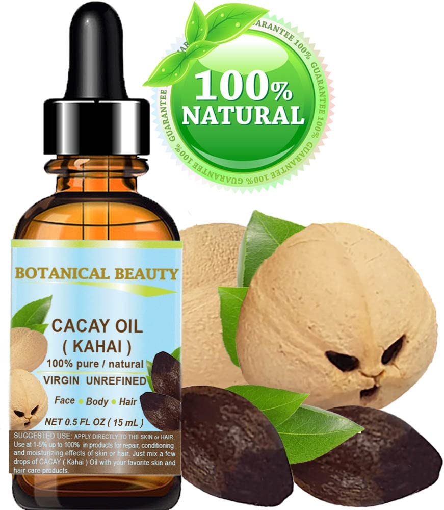 Botanical Beauty CACAY OIL 100% Pure – Anti-Aging Face & Hair Oil, Quick Absorption, 0.5 oz