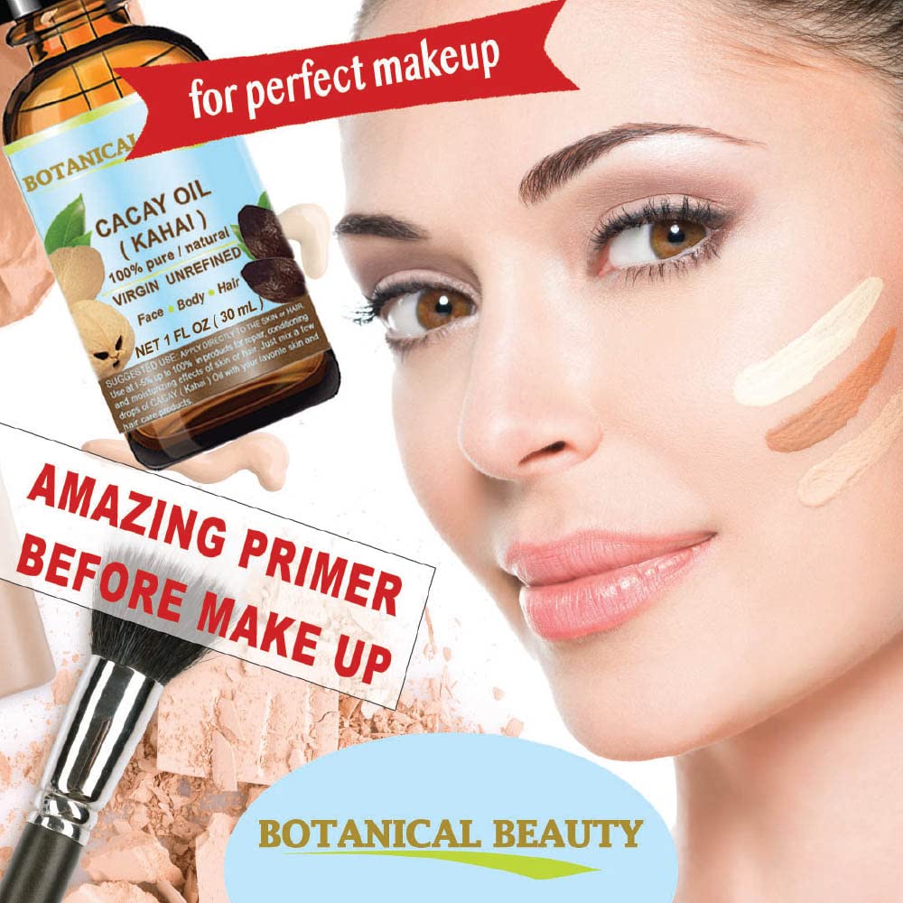 Botanical Beauty CACAY OIL 100% Pure – Anti-Aging Face & Hair Oil, Quick Absorption, 0.5 oz