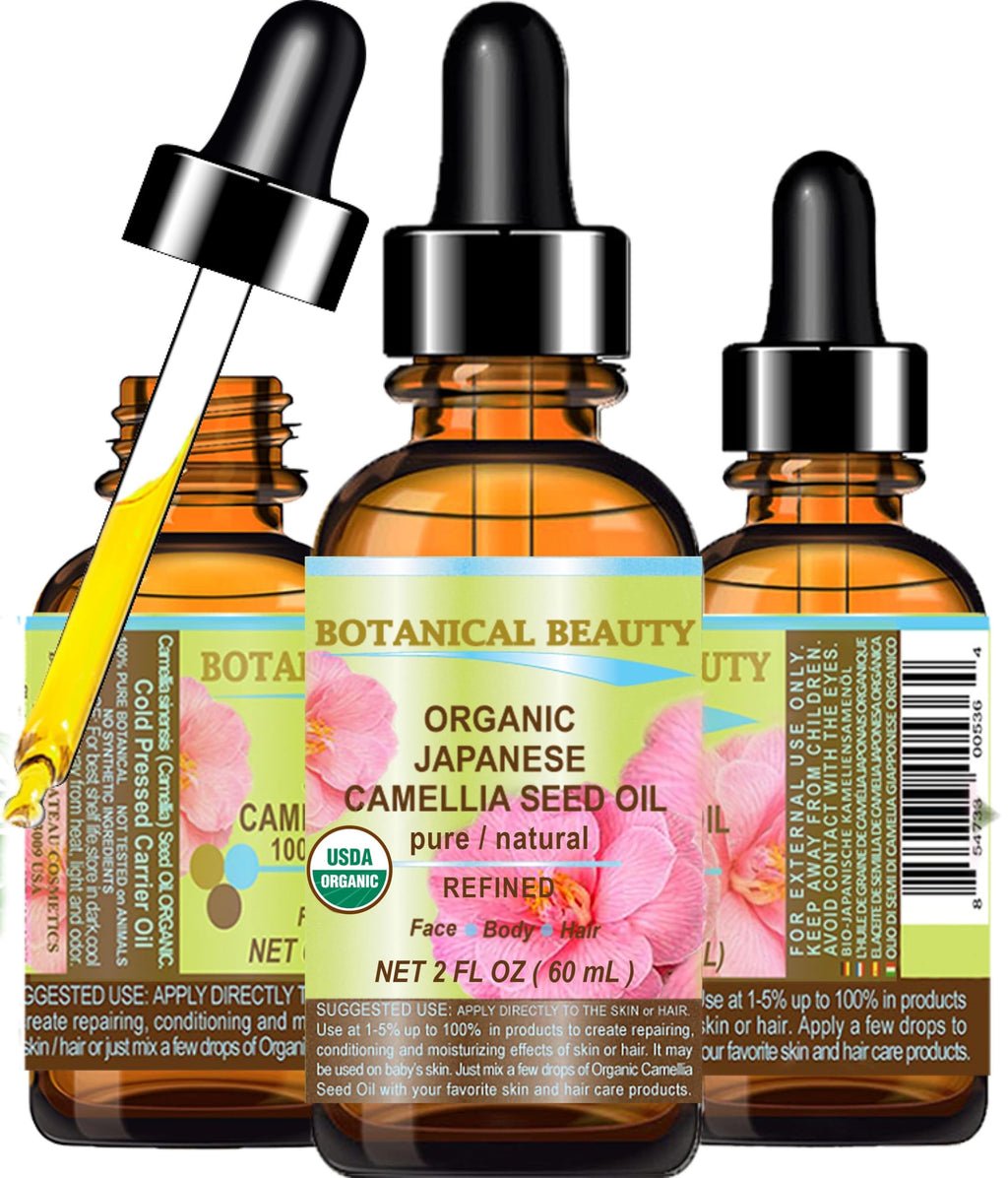 Botanical Beauty Japanese Organic Camellia Seed Oil – 100% Pure, Cold-Pressed, 2 oz