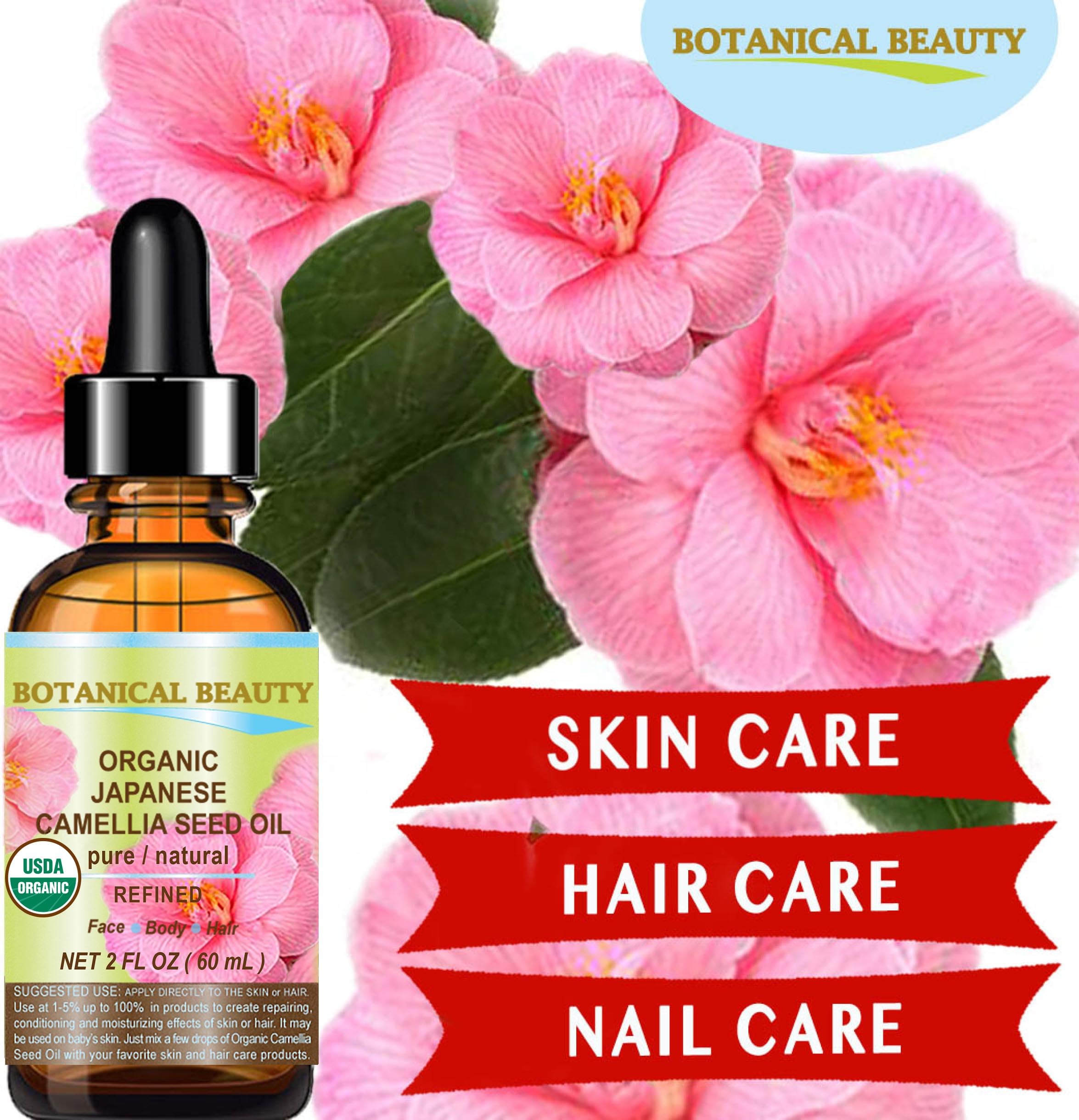 Botanical Beauty Japanese Organic Camellia Seed Oil – 100% Pure, Cold-Pressed, 2 oz