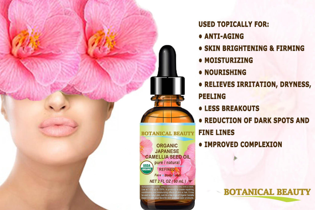 Botanical Beauty Japanese Organic Camellia Seed Oil – 100% Pure, Cold-Pressed, 2 oz