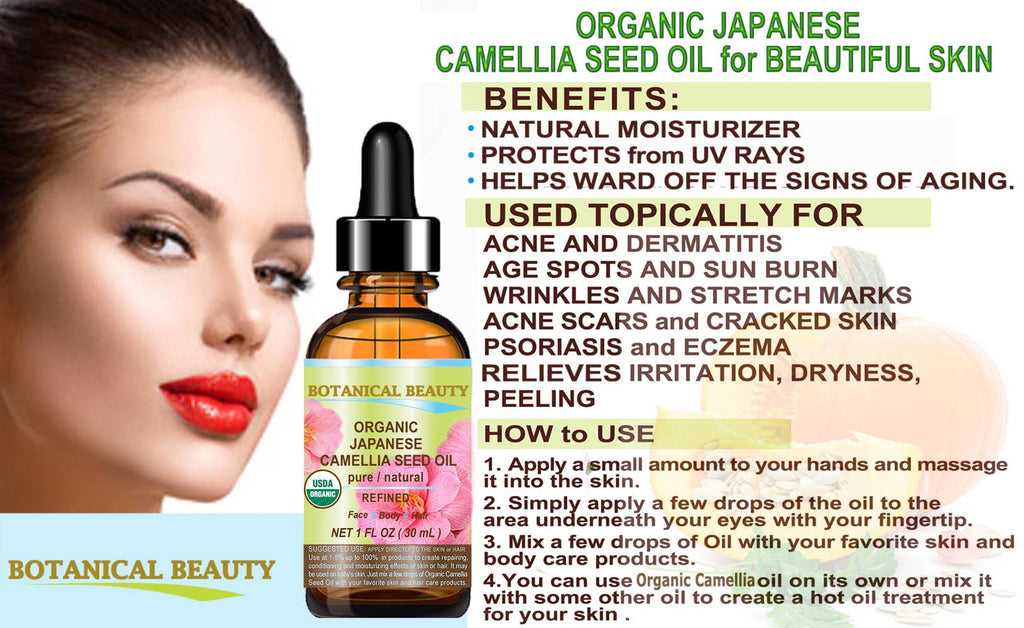 Botanical Beauty Japanese Organic Camellia Seed Oil – 100% Pure, Cold-Pressed, 2 oz