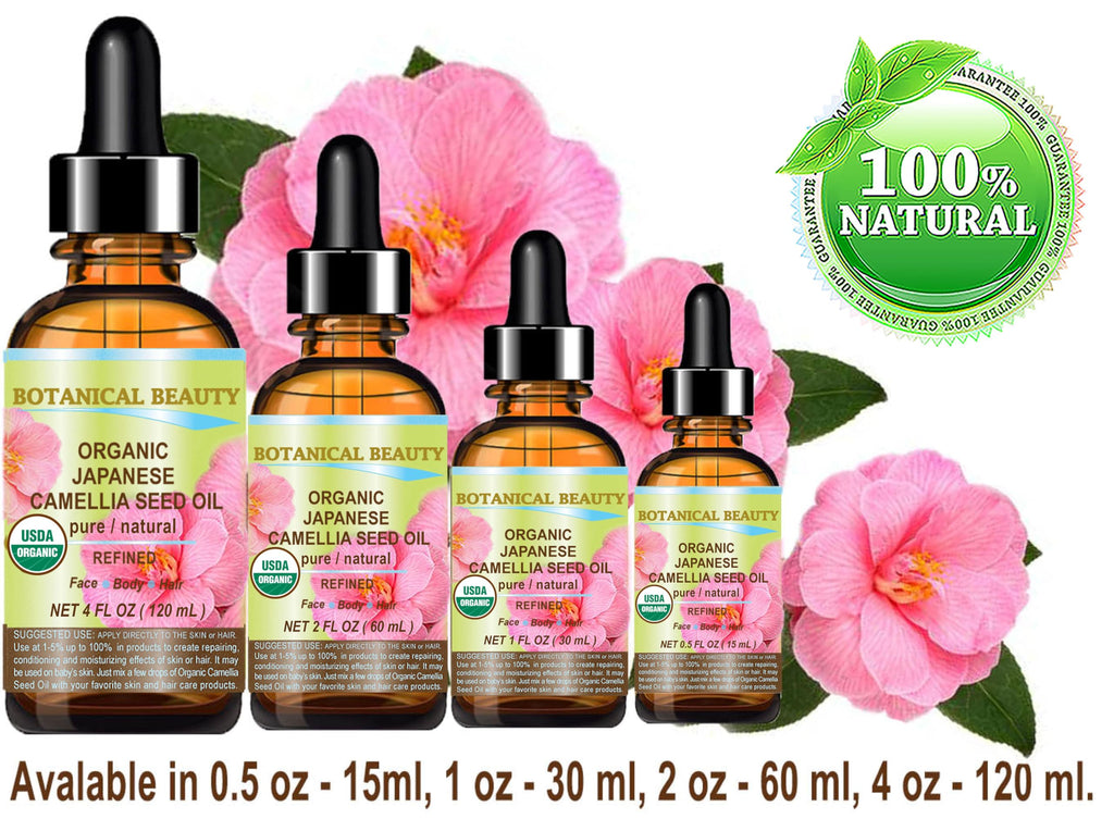 Botanical Beauty Japanese Organic Camellia Seed Oil – 100% Pure, Cold-Pressed, 2 oz