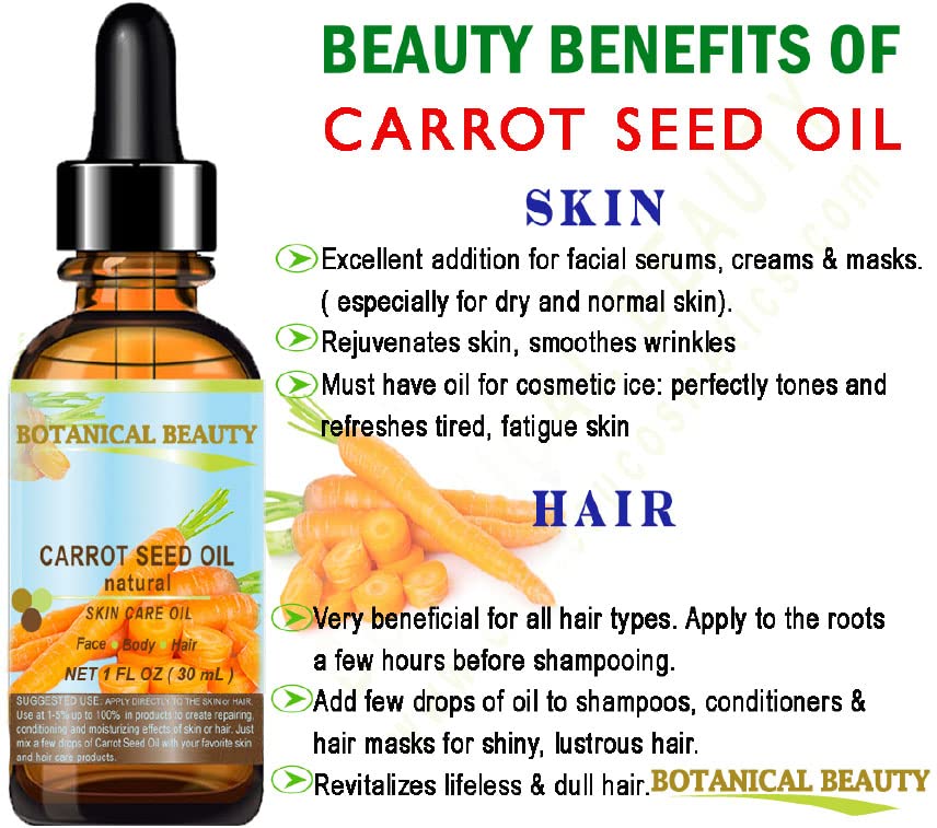 Carrot Seed Oil – 100% Natural, Cold-Pressed Carrier Oil, 60 ml | Botanical Beauty