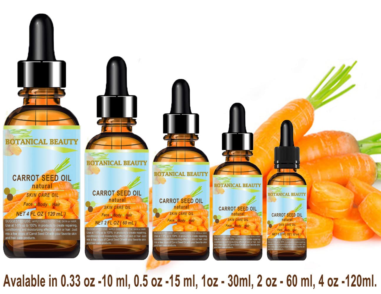 Carrot Seed Oil – 100% Natural, Cold-Pressed Carrier Oil, 60 ml | Botanical Beauty