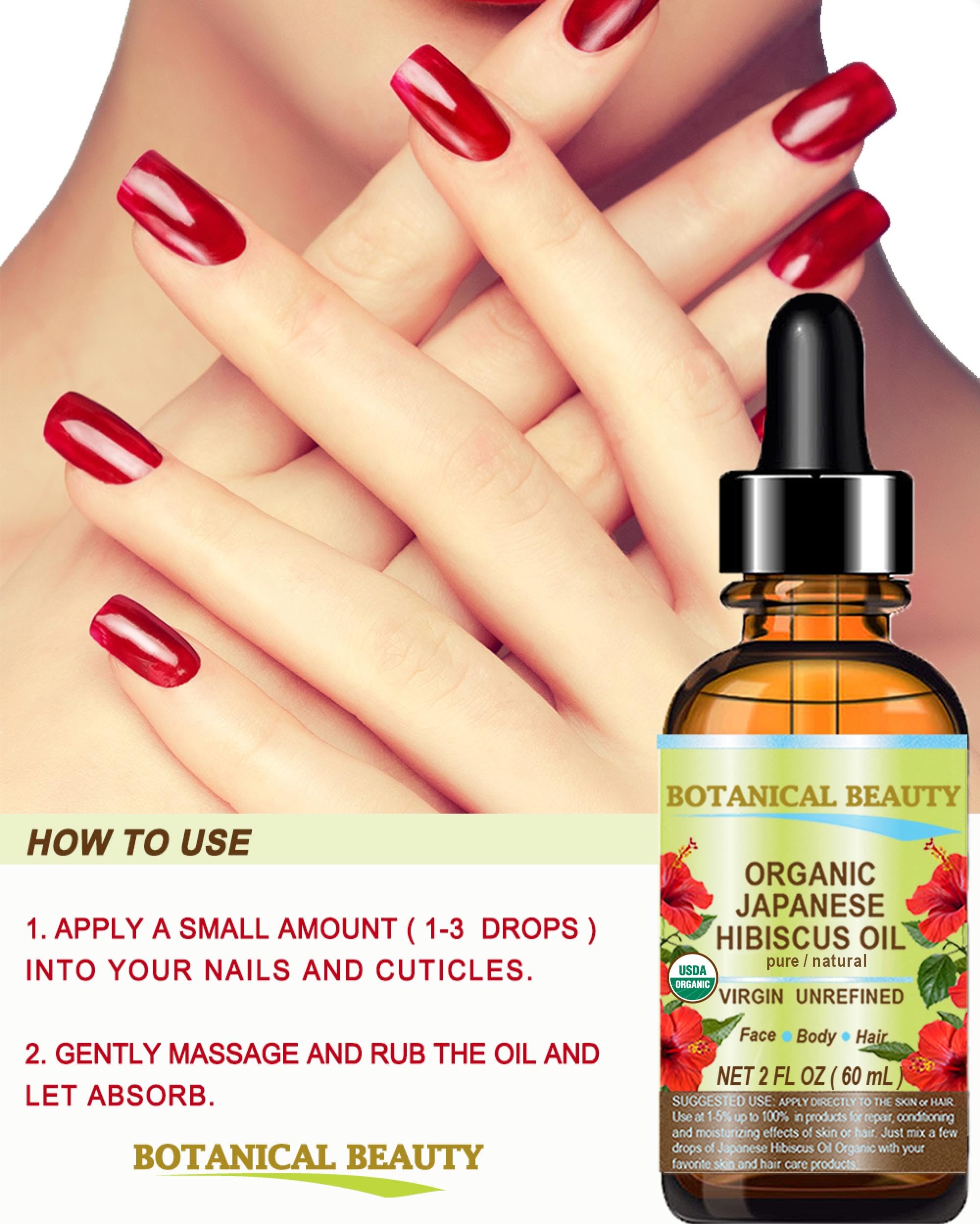 Botanical Beauty Organic Hibiscus Oil (Hibiscus Sabdariffa) 4oz — Cold-Pressed Virgin