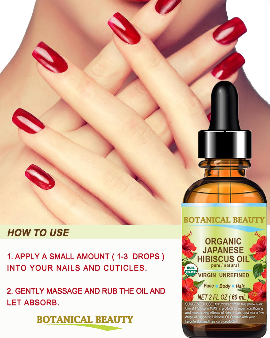 Botanical Beauty Organic Hibiscus Oil — Cold-Pressed Hibiscus Sabdariffa, 2 oz
