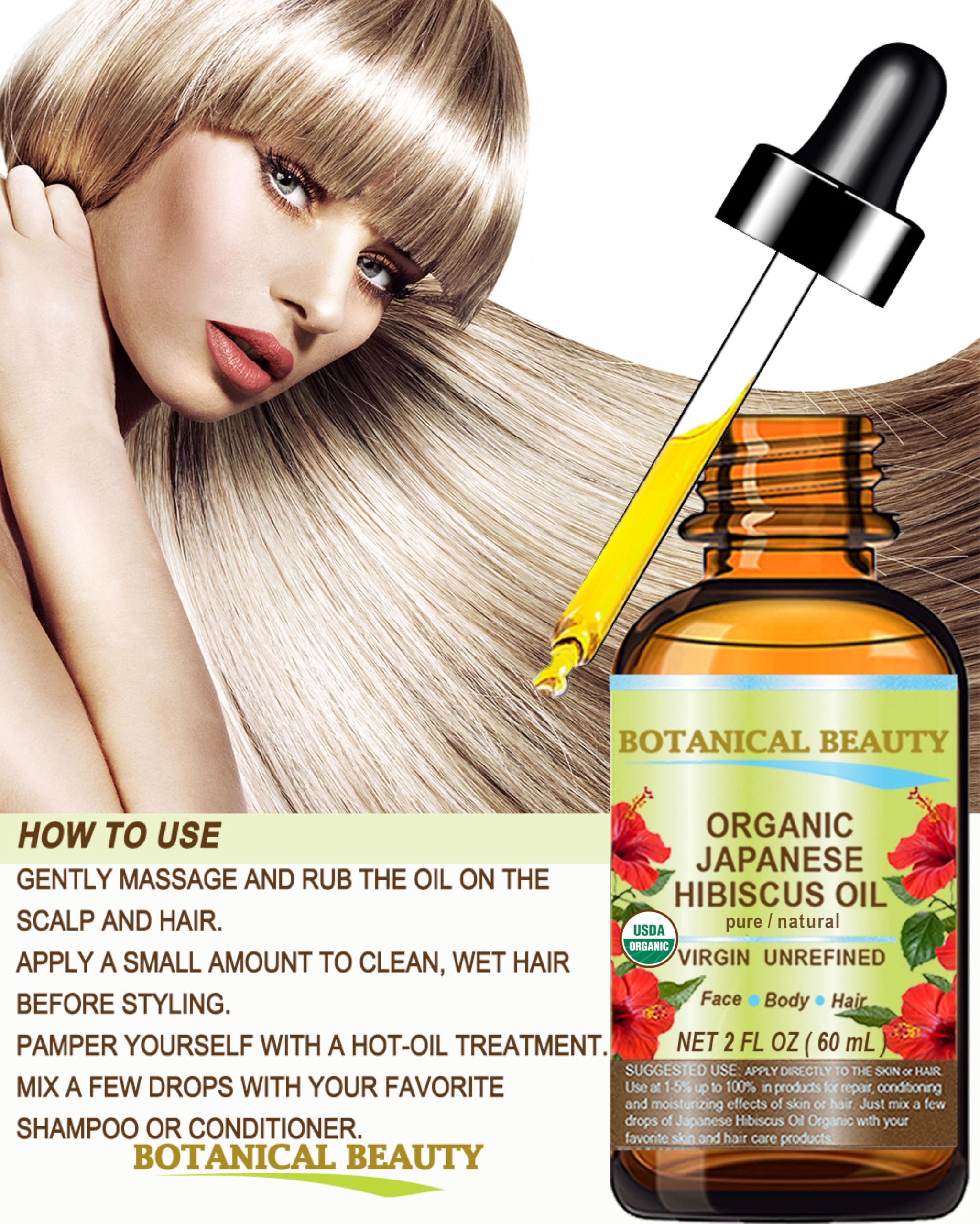Botanical Beauty Organic Hibiscus Oil — Cold-Pressed Hibiscus Sabdariffa, 2 oz