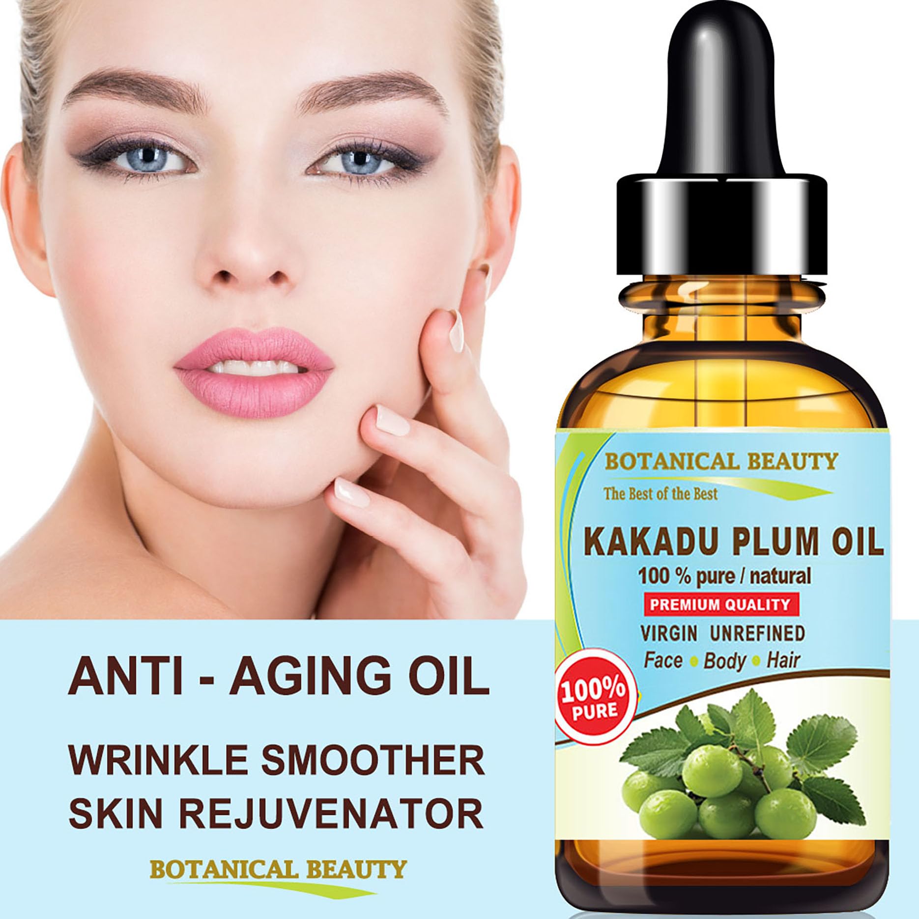 Botanical Beauty Kakadu Plum Oil – 100% Pure Virgin Cold-Pressed Carrier Oil 0.5 Fl oz
