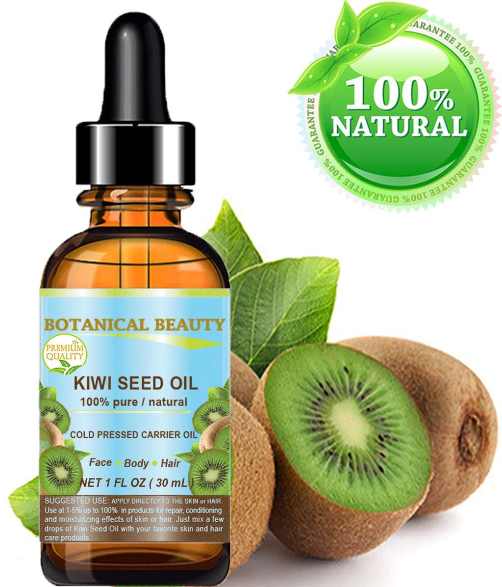 Botanical Beauty Kiwi Seed Oil – 100% Pure Virgin Cold-Pressed Carrier Oil for Face, Skin, Hair | 1 Fl Oz