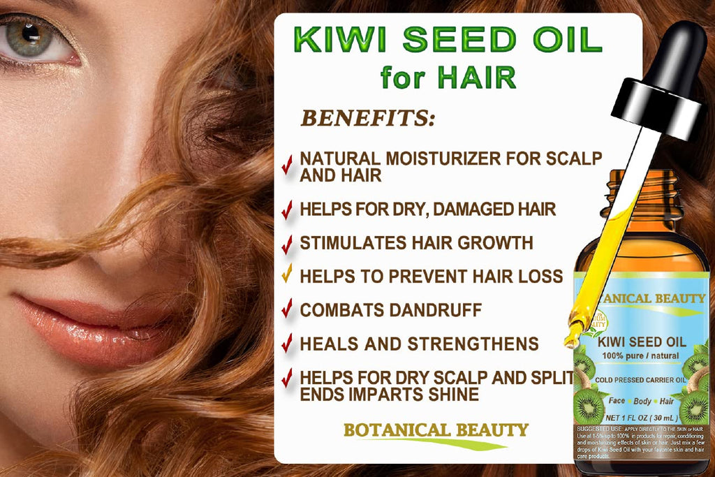 Botanical Beauty Kiwi Seed Oil – 100% Pure Cold-Pressed Carrier Oil for Face, Skin, Hair, Nails (0.5 oz)