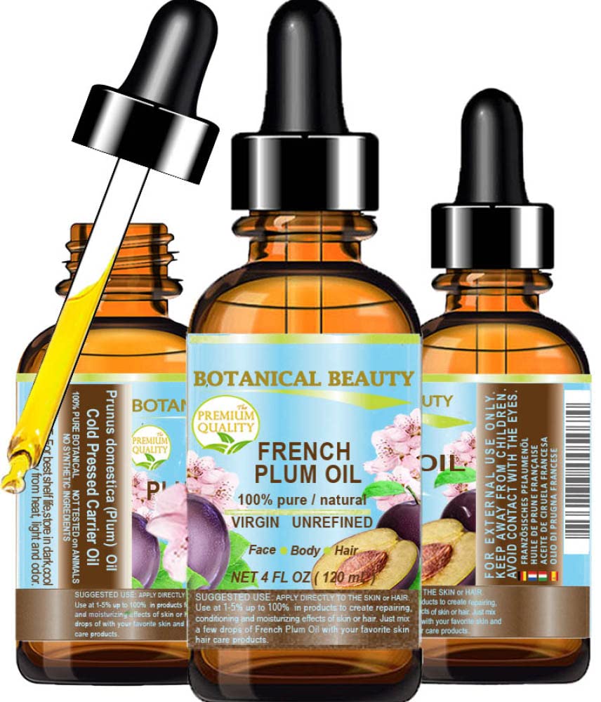 Botanical Beauty Plum Oil – 100% Pure Virgin, Cold-Pressed Carrier Oil (4 oz)