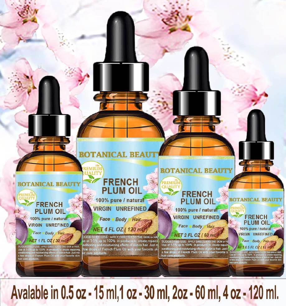 Botanical Beauty Plum Oil – 100% Pure Virgin, Cold-Pressed Carrier Oil (4 oz)