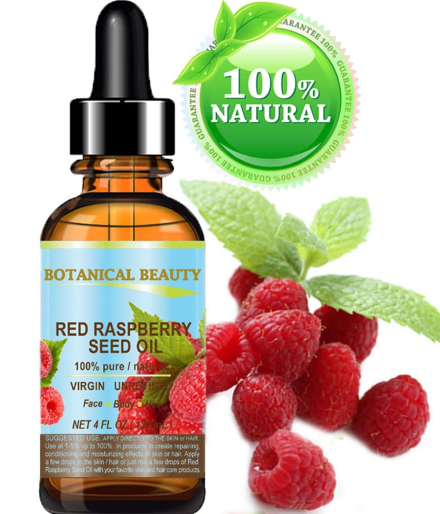 Botanical Beauty Red Raspberry Seed Oil – 4 Oz Virgin Cold-Pressed Carrier Oil