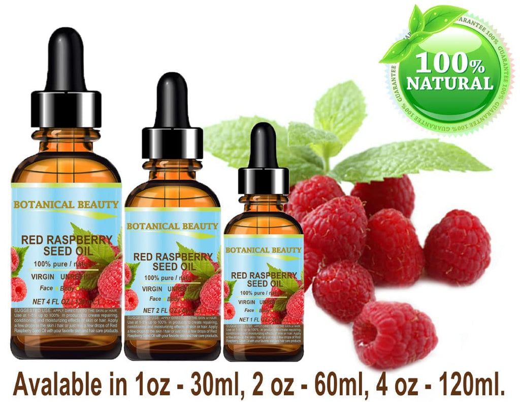 Botanical Beauty Red Raspberry Seed Oil – 4 Oz Virgin Cold-Pressed Carrier Oil