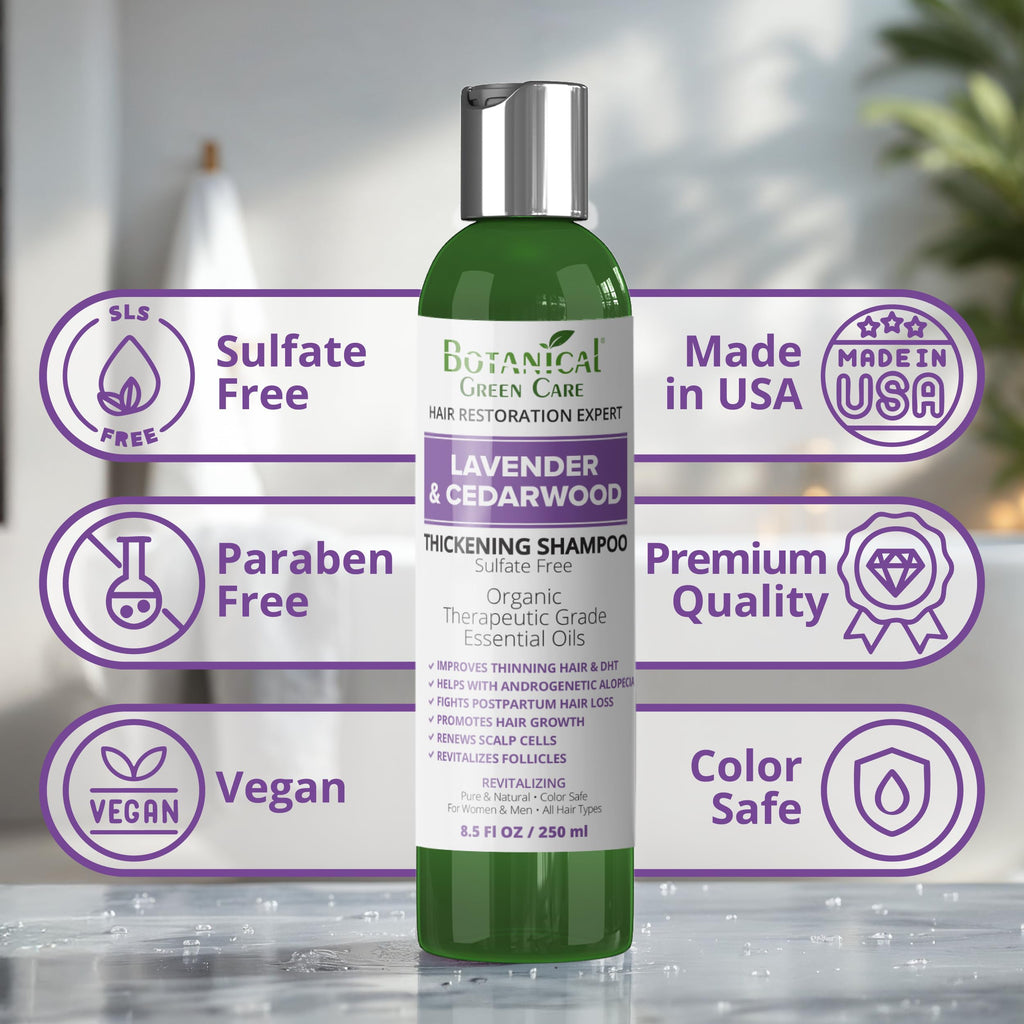 Lavender & Cedarwood Thickening Shampoo for Thinning Hair | Botanical Green Care