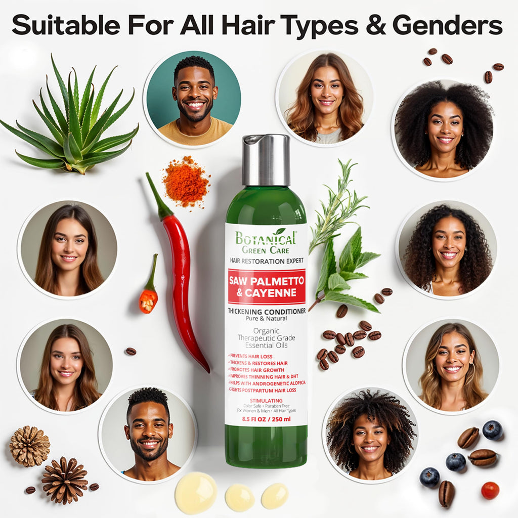 Botanical Green Care Saw Palmetto Cayenne Conditioner | Thickening for Thinning Hair