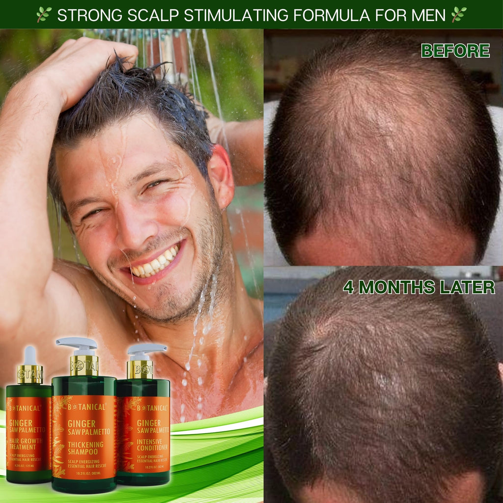 Botanical Hair Growth Lab Ginger Shampoo with Saw Palmetto – Scalp Energizing Thickening, 10.2 fl oz