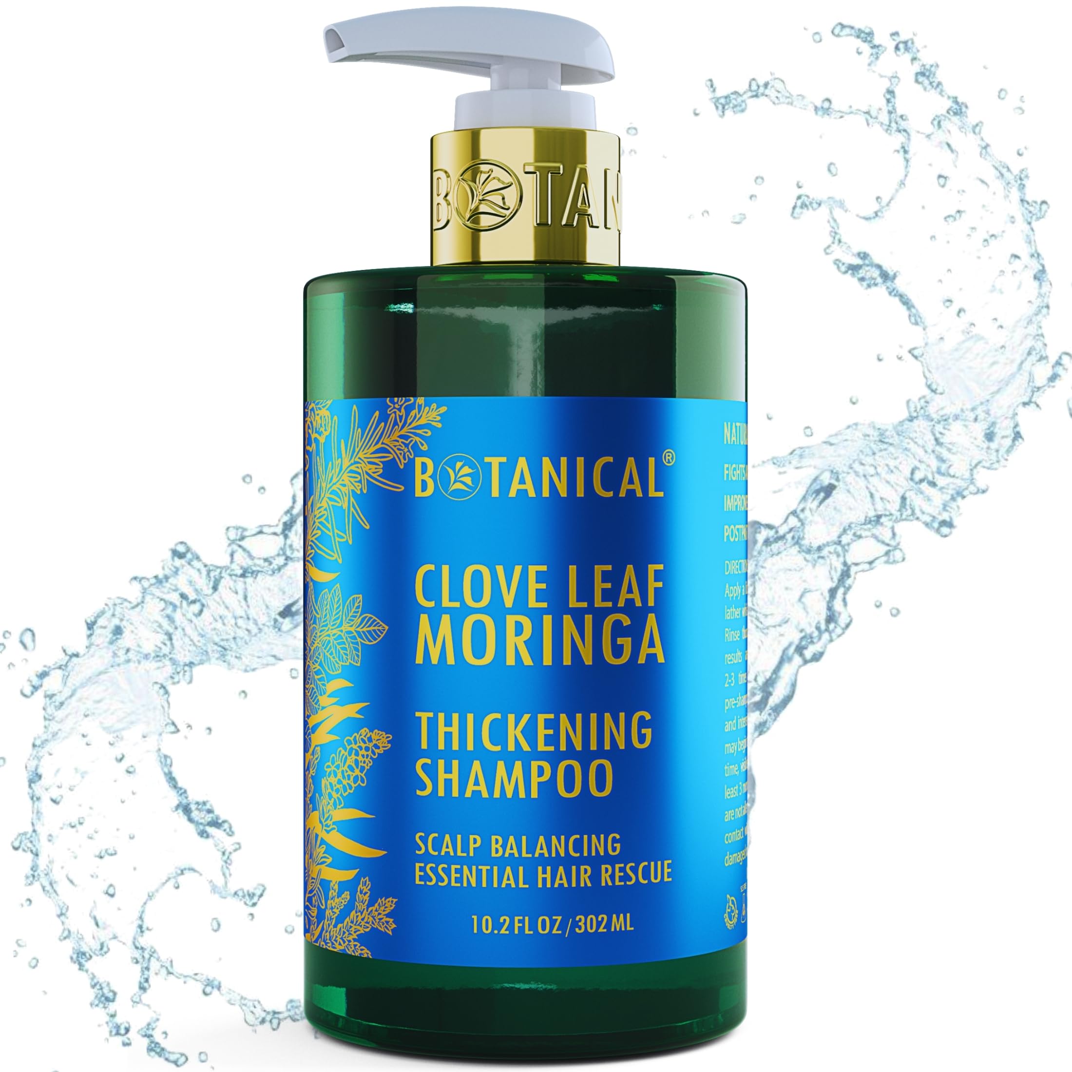 Botanical Hair Growth Lab Moringa Shampoo with Saw Palmetto – Scalp Balancing Thickening Shampoo for Hair Loss & Thinning