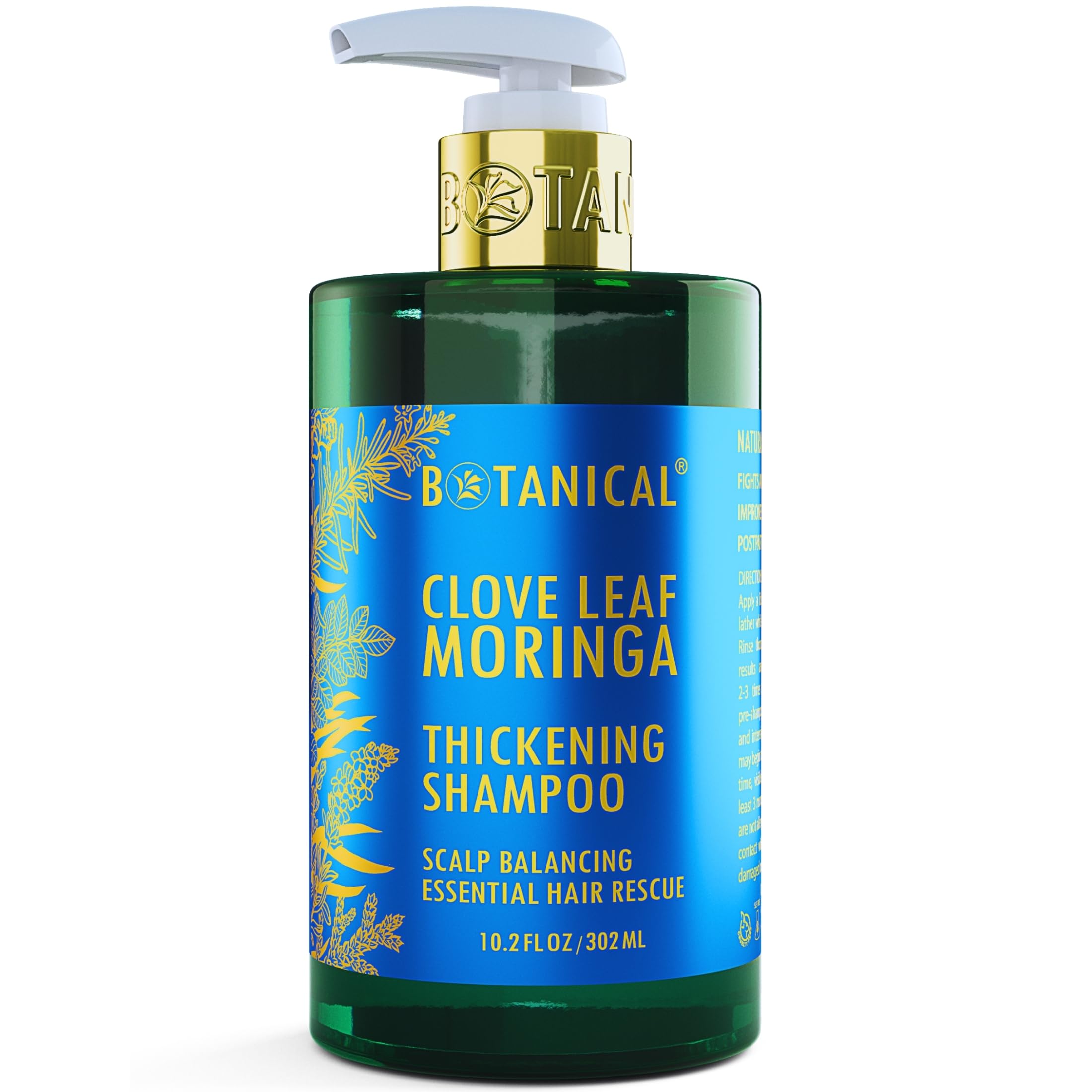 Botanical Hair Growth Lab Moringa Shampoo with Saw Palmetto – Scalp Balancing Thickening Shampoo for Hair Loss & Thinning