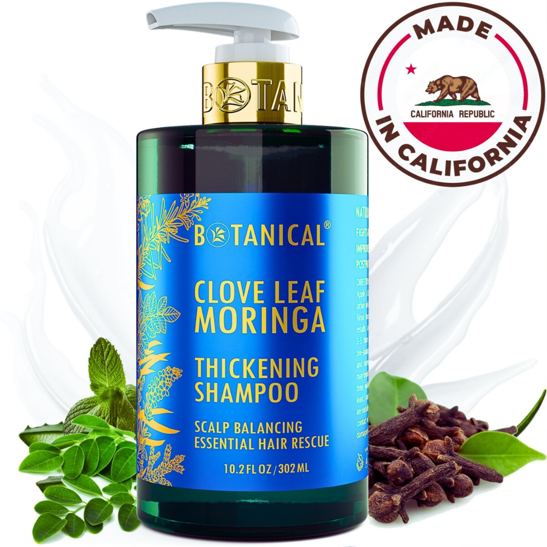 Botanical Hair Growth Lab Moringa Shampoo with Saw Palmetto – Scalp Balancing Thickening Shampoo for Hair Loss & Thinning
