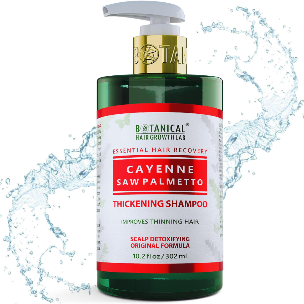 Botanical Cayenne Shampoo with Saw Palmetto – Thickening & Scalp-Stimulating | BOTANICAL HAIR GROWTH LAB 10.2 oz