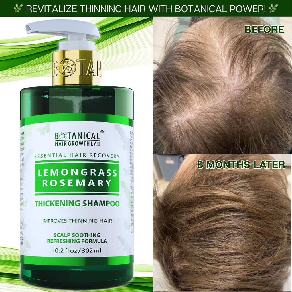 BOTANICAL HAIR GROWTH LAB Rosemary Shampoo with Saw Palmetto – Thickening & Scalp Stimulation, 10.2 oz