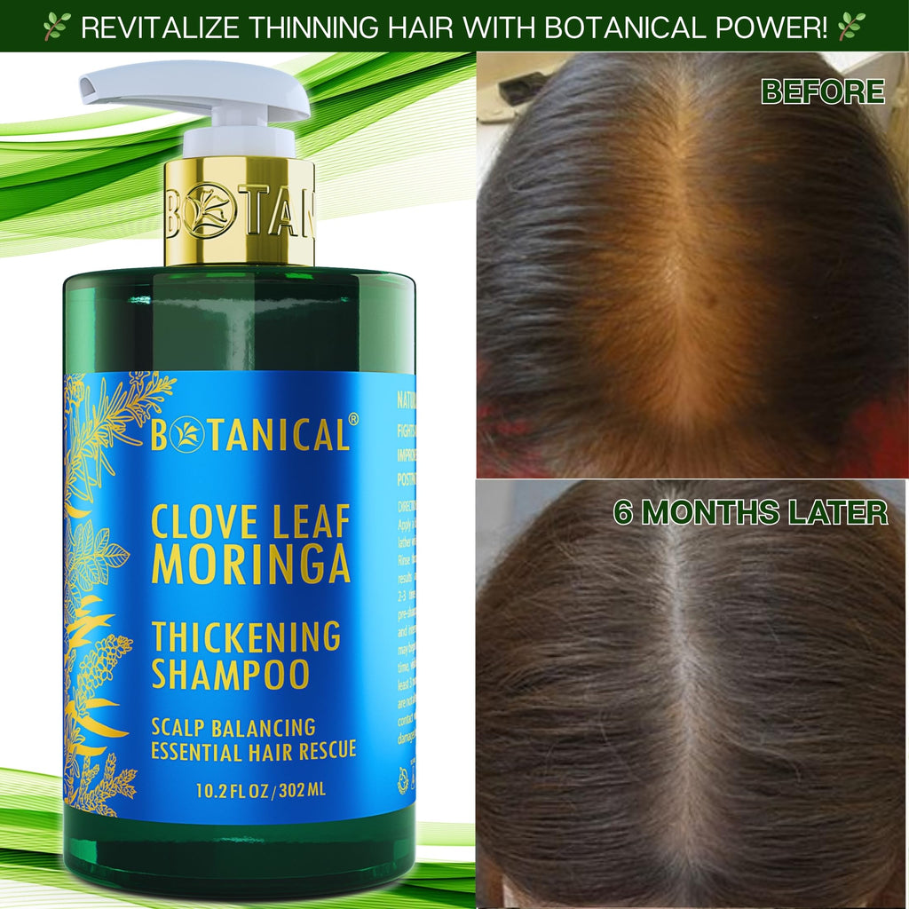 Botanical Hair Growth Lab Moringa Shampoo with Saw Palmetto – Scalp Balancing Thickening Shampoo for Hair Loss & Thinning