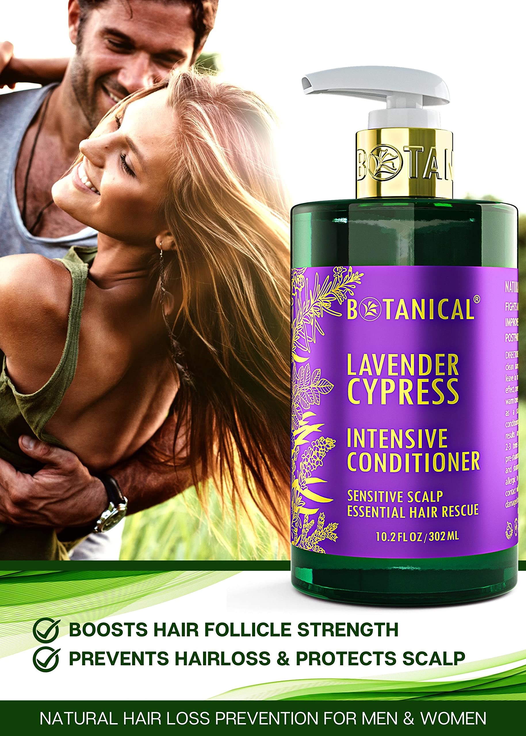 Botanical Hair Growth Lab Lavender Conditioner – Scalp Stimulation & Hair Growth Support, 10.2 Fl Oz