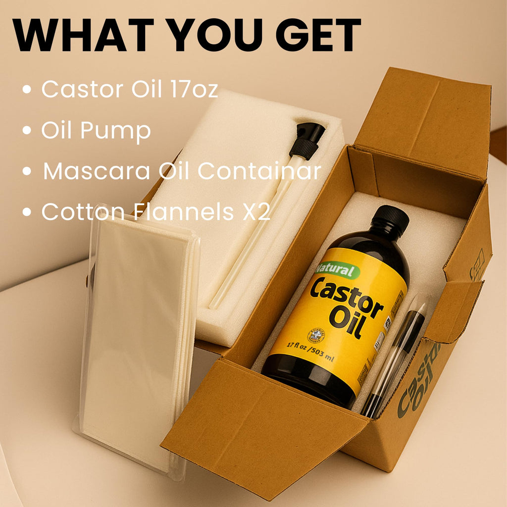 Botanical Tradesman Organic Castor Oil Kit – 17 oz Glass Bottle, Cold-Pressed, Hexane-Free