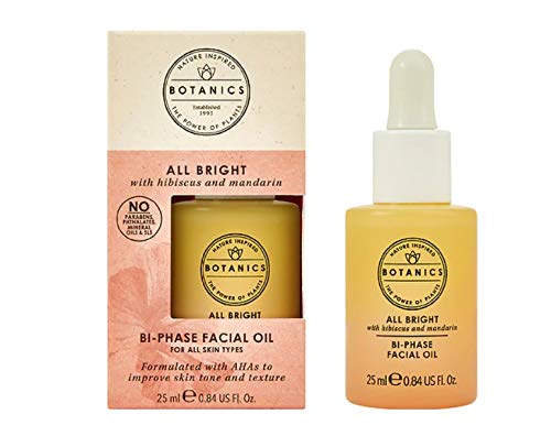 Botanics All Bright Brightening Facial Oil – 0.84 fl oz | Vitamin E, Safflower, AHAs