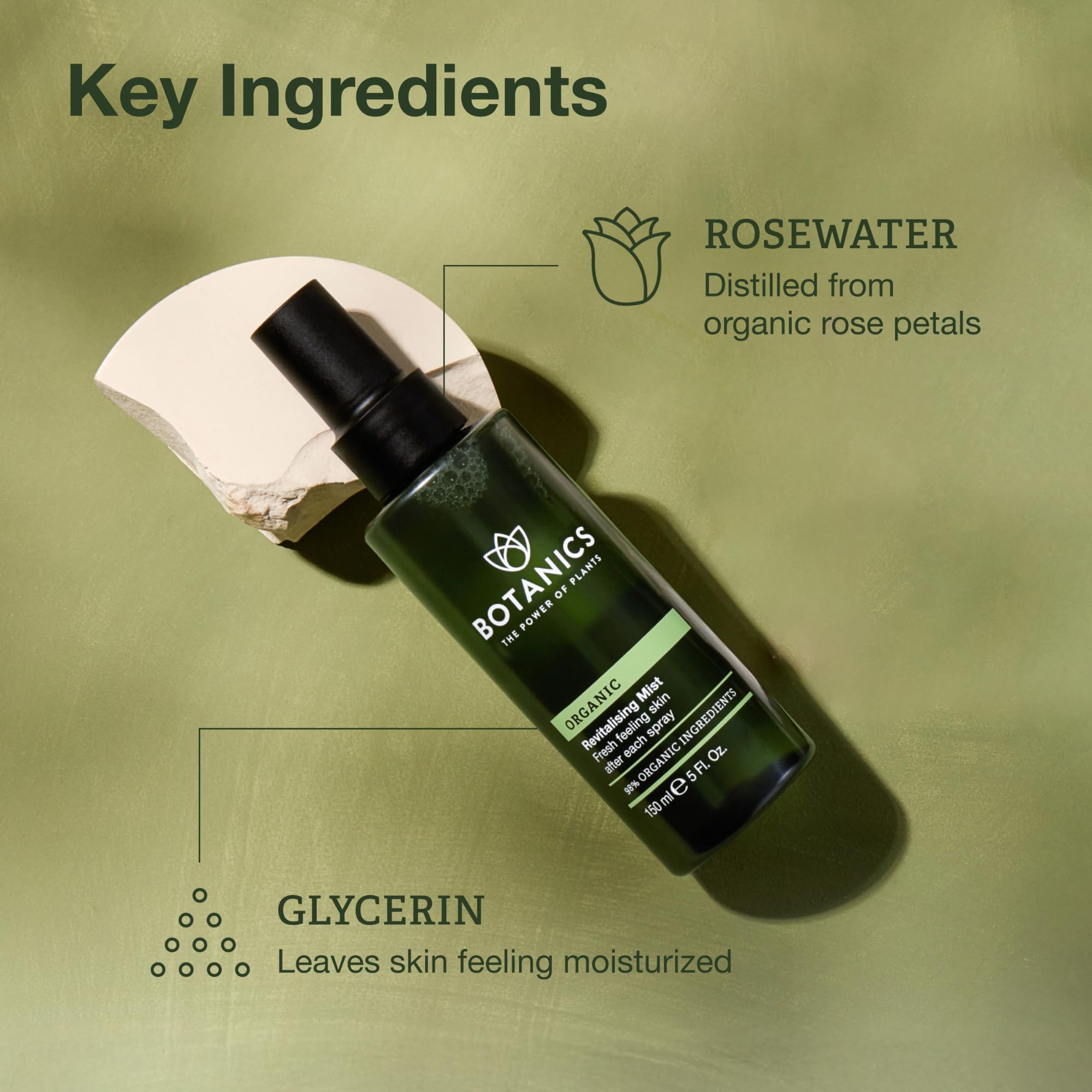 Botanics Hydrating Face Mist | Rose Water Spray, 98% Organic, Vegan & Cruelty-Free (5 Fl Oz)