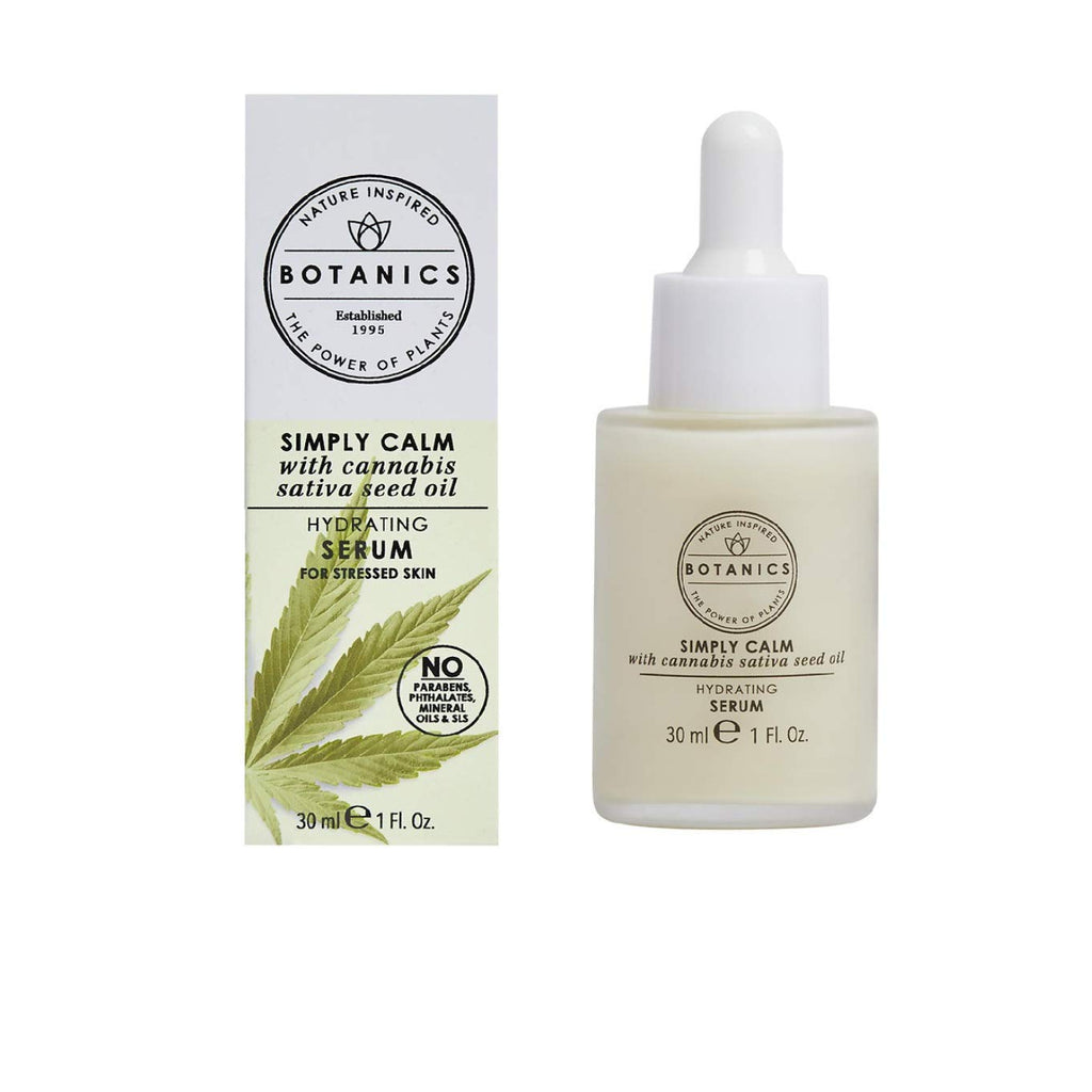 Botanics Simply Calm Hydrating Serum with Cannabis Sativa Seed Oil – 1 Oz
